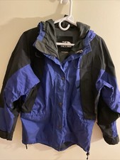Women s North Face Jacket Med Navy Full Zip Mesh Lined Hyvent Hooded Windbreaker
