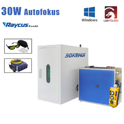150x150mm Autofokus 30W Faserlaser Marker Markierungsgravierer LightBurn