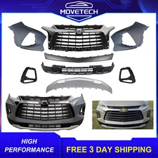 Complete Front Bumper Cover Set with Grille For 2019-2022 Chevrolet Blazer 8PCS