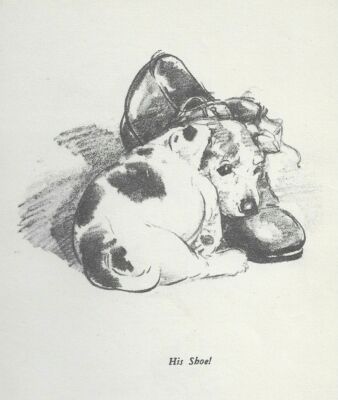 Fox Terrier Puppy - CUSTOM MATTED - Vintage Dog Art Print - 1940 Diana Thorne