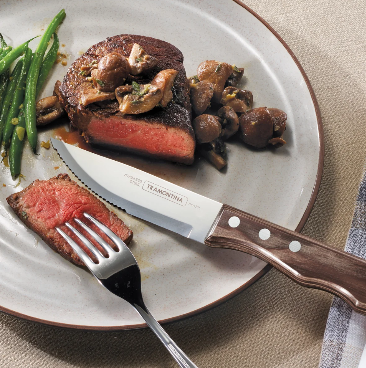 Tramontina 6-Piece Jumbo Steak Knife Set – Stainless Steel Blades