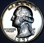 1957 CH PROOF SILVER Washington Quarter RAINBOW Toned Coin NICE TONE  FREE SHIP