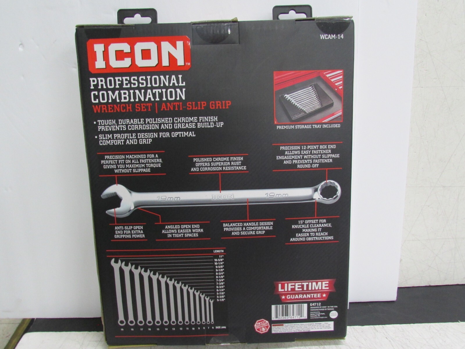 ICON Wrench Set Professional Metric Combination WCAM14 AntiSlip Grip