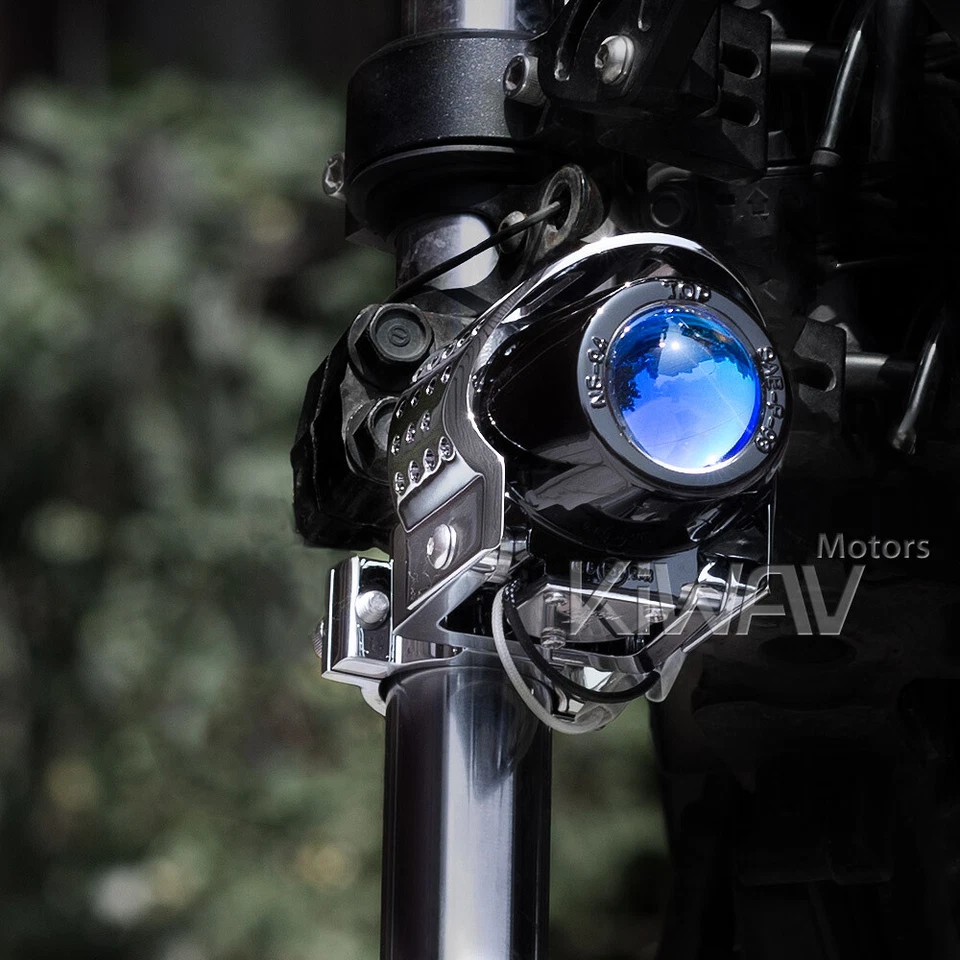 VAWiK Magazi 3" luz de conducción redonda cromo aluminio montaje H3 12V 55W x1 ε Foto 3 de 4