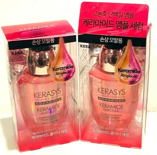 Kerasys Keramide Ampoule 70ml Advanced Extreme Damage Hair Clinic Serum BUNDLE 2