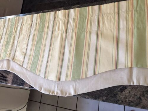 FABULOUS YELLOW,GREEN&IVORY PETTICOAT VALANCE,COUNTRY CURTAINS - Afbeelding 1 van 2