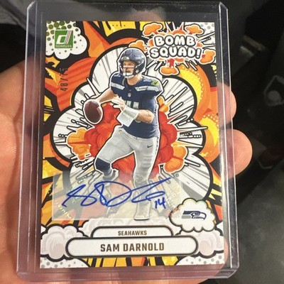 Sam Darnold 2025 Panini Donruss Bomb Squad Signed No.BS-SDD Card 48/75