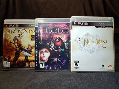 PS3 Games Bundle Lot of 3 Sony PlayStation 3 RPG - Folklore Reckoning Ni No Kuni