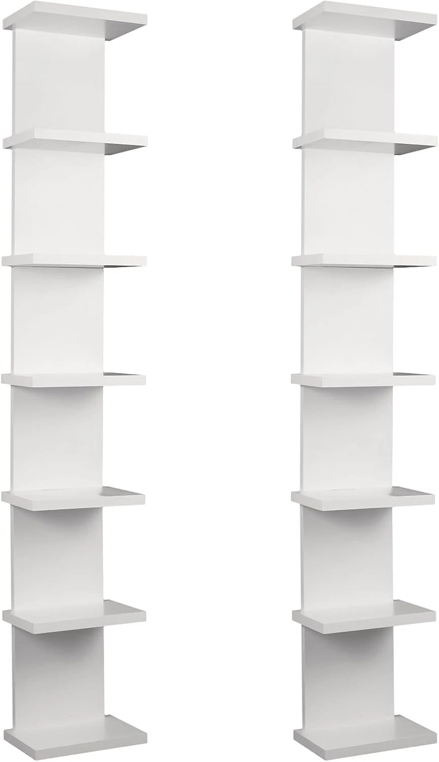 7-Tier Floating Wall Shelf - 2 Pack Compact Vertical Storage Solution
Opens in a new window or tab