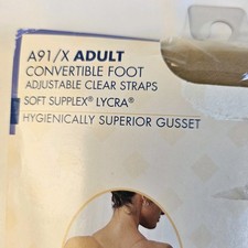 Body Wrappers A91 Size S-M Total Stretch Tights Convertible Foot Clear Straps