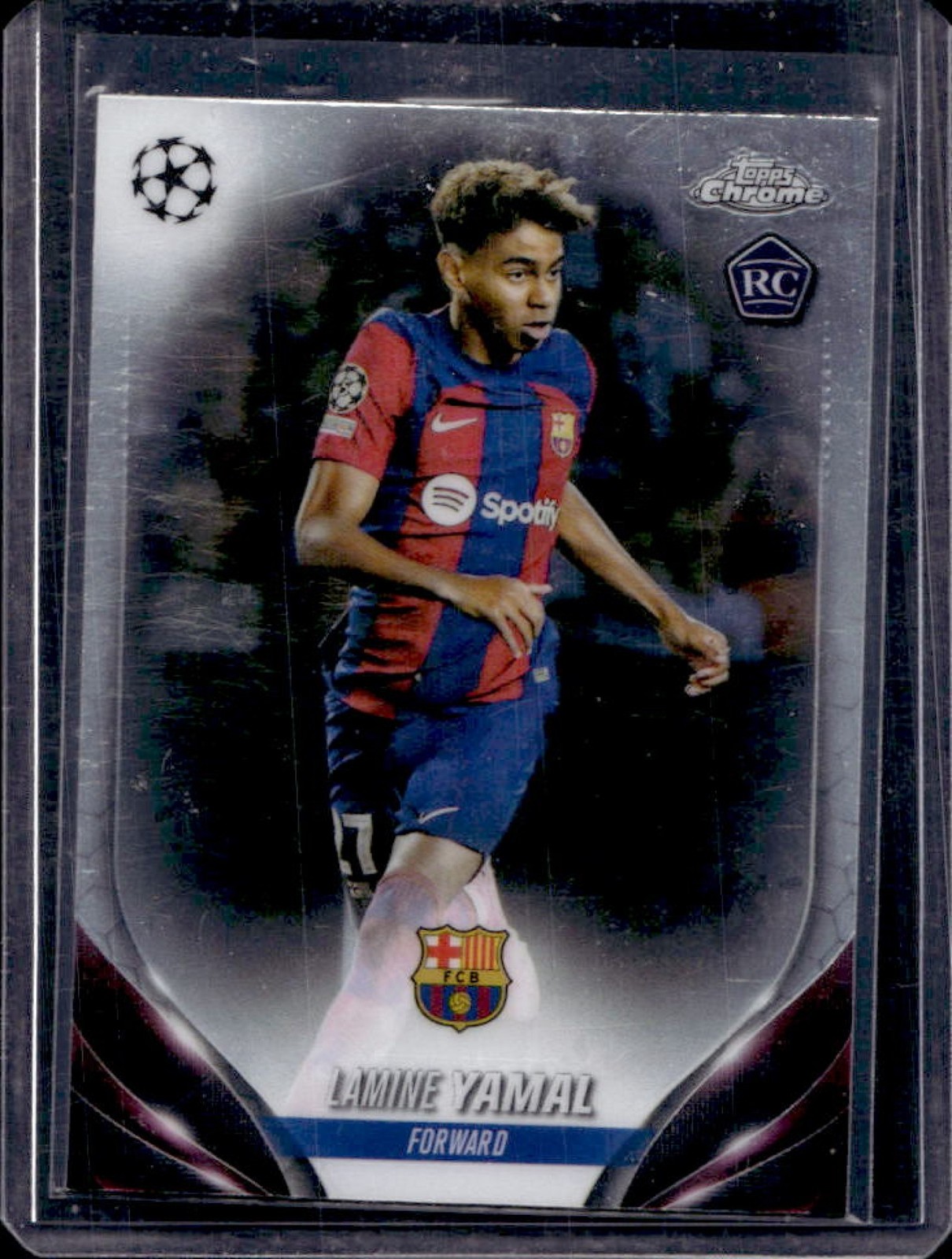 2023-24 Topps Chrome UEFA Lamine Yamal RC Rookie #64 Barcelona view 1