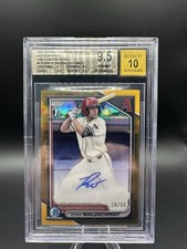 RYAN WALDSCHMIDT 2024 BOWMAN DRAFT CHROME GOLD REFRACTOR 1ST AUTO /50 BGS 9.5