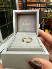 REEDS Yellow Gold 0.10ctw Diamond Stackable Band Size 6 | ORIGINAL BOX | New