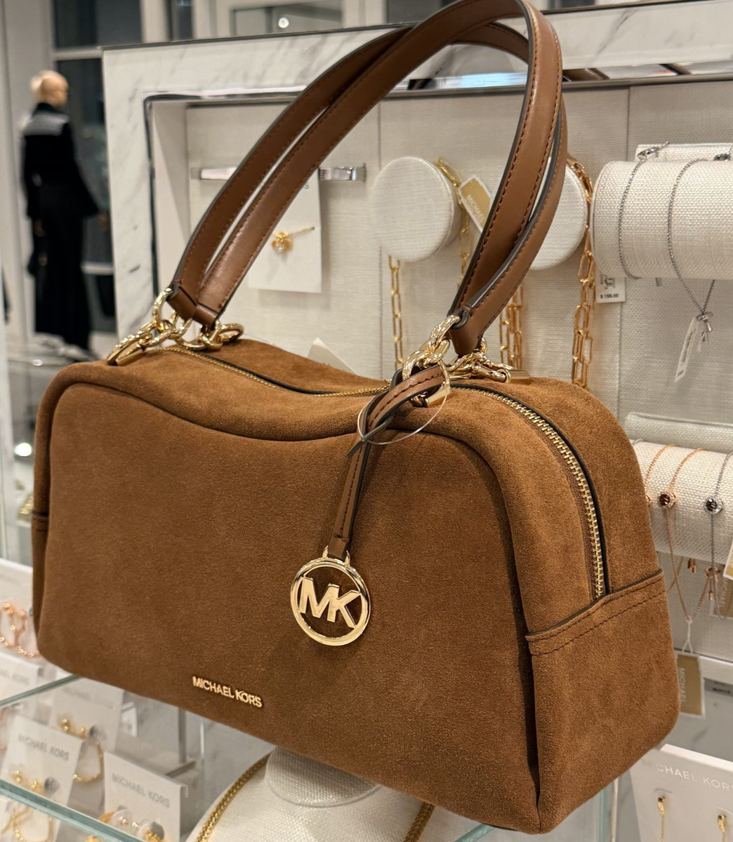 Michael Kors Cecily Medium Shoulder Purse Bag Suede Leather