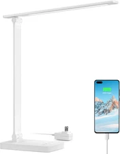 LED Desk Lamp with USB Charging Port, 700LM Dimmable Home Office Touch Control R