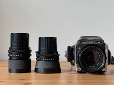 Zenza Bronica S2 Medium Format camera with three lenses F=50, 75, and 200mm