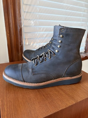 #ad ORIG BOX TRUMAN 12.5D CHARCOAL TETON STAG WEDGE SOLE UPLAND BOOTS 12.5 D $250.00