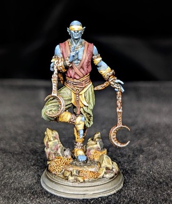 Blind Drow Monk Miniature Pro Painted D&D Pathfinder RPG Figure 32mm