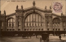 Gare du Nord Paris France vintage postcard s301