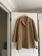 Vintage Admyra 52% Cashmere 35% Wool Coat Overcoat Retro Camel Beige - Size 16