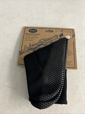 Neosport 2mm Hi Top Neoprene Socks Size Med Black - New