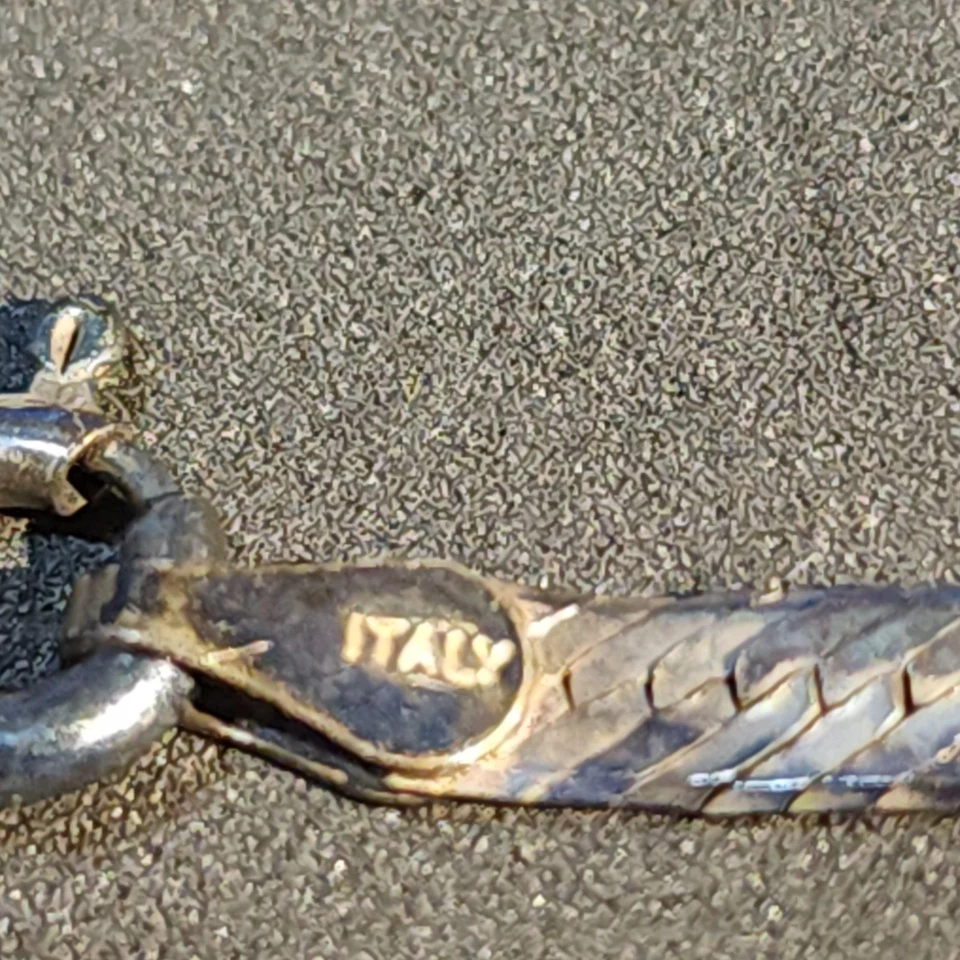 DCC Италии 925 пробы ожерелье цитрин подвеска прямоугольник 18 дюймов винтажный - Изображение 3 из 4