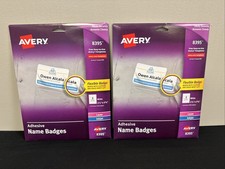 2X Avery 8395 Laser Inkjet Name Badges White 2 1/3" x 3 3/8" 160 Badges 20 Sheet