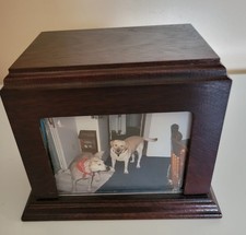 Pet Urn Solid Mahogany Wood Dog Cremation Urn