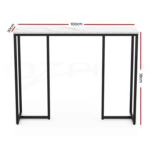 Artiss Console Table Hallway Table With Marble Effect Tabletop White Entry Table - Picture 9 of 10