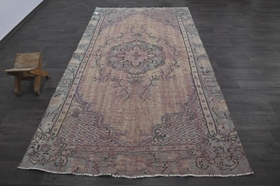 Oushak Türkisch Vintage Teppich 5x10 Kelim Rug Anatolisch Handarbeit Boho Dek...