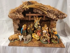 Vintage 13 Pc 16" Fontanini? Musical Nativity Figures Depose Italy Christmas