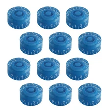 FLEOR 12PCS Guitar Volume Tone Control Speed Blue Knobs Buttons for LP Guitar