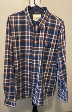 Original Weatherproof Vintage Flannel Button-Down Shirt, Brown Plaid, Size XL