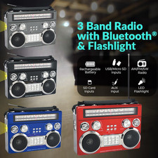 3-Band Radio AM/FM/SW  Bluetooth Speaker w/ Telescopic Antenna  Floodlight