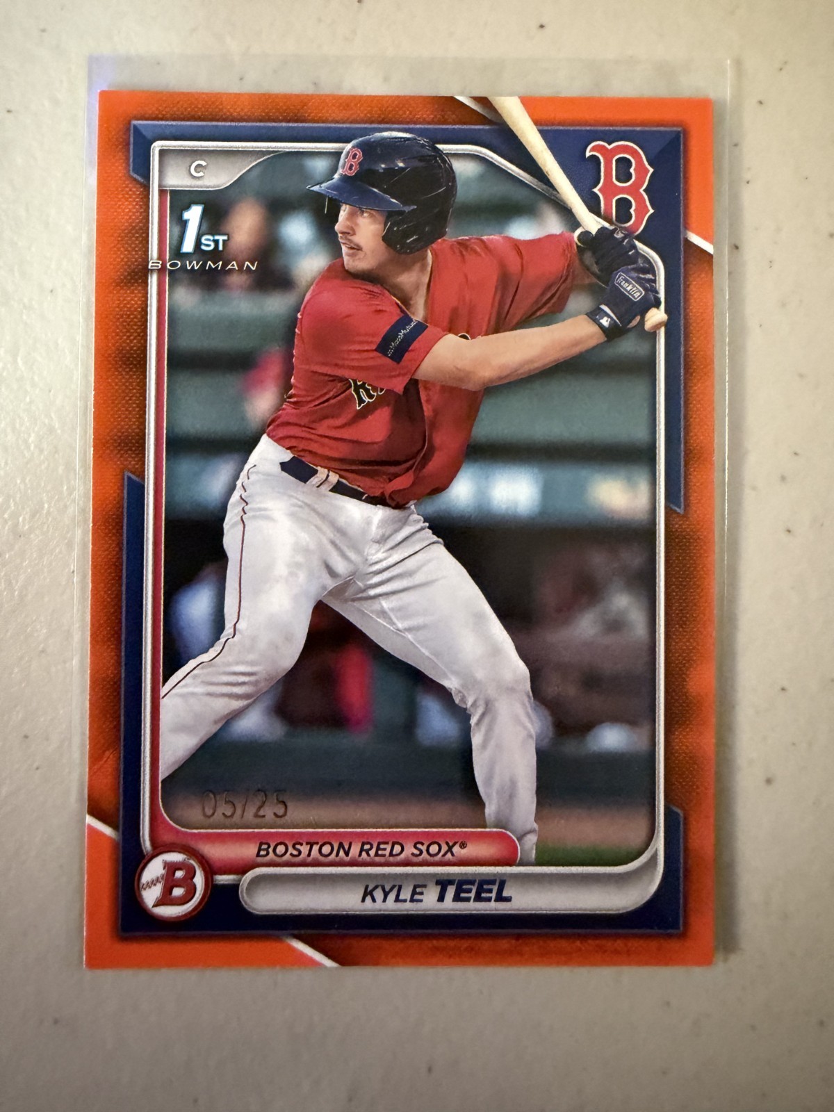 2024 Bowman Baseball #BP-48 Kyle Teel 1st Bowman Orange Border /25