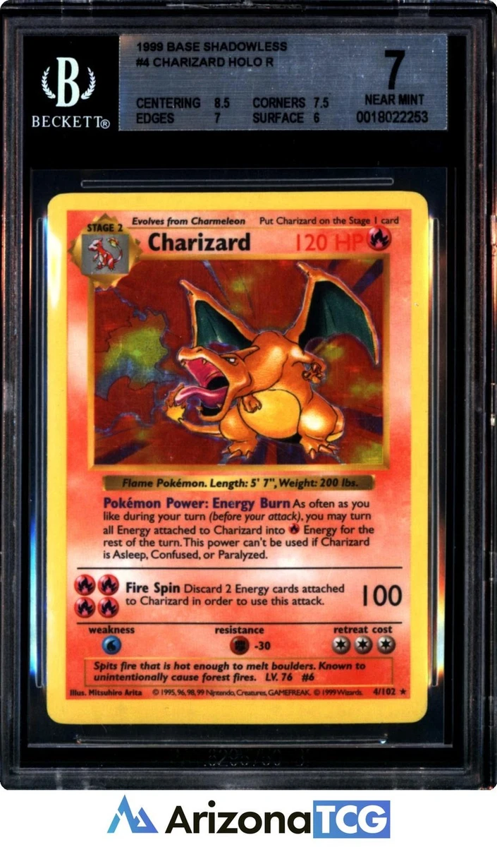 25+ Pokémon TCG Base Set Charizard Grade 7 Individual Collectible