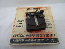 VERY NICE PHILMORE CRYSTAL RADIO WITH BOX