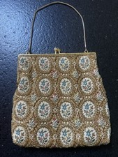 Vintage Walborg Beaded Embroidery Handbag Tapestry Hong Kong West Germany