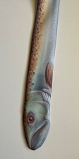Vintage 80s Ralph Marlin  King Salmon   Neck Tie Made In USA Fisherman Fish