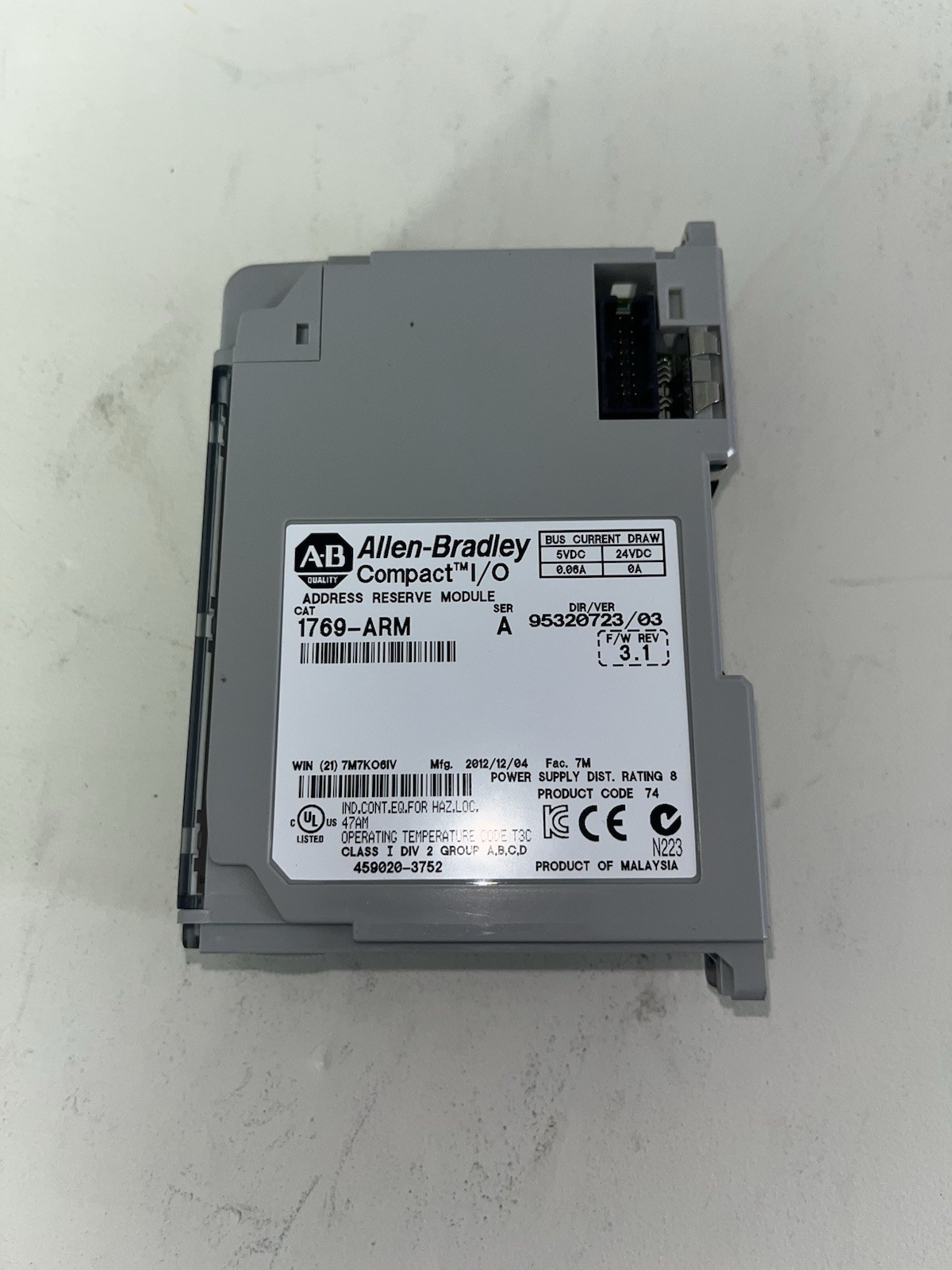 ALLEN-BRADLEY 1769-ARM COMPACT I/O ADDRESS RESERVE MODULE | eBay