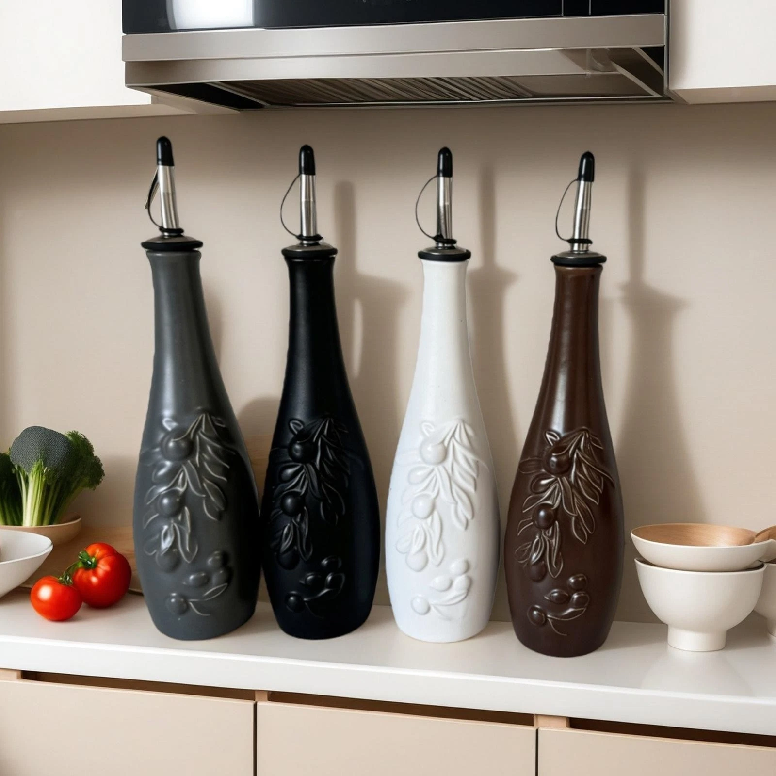 Ceramic Oil Bottle Large Capacity Japanese for Shoyu Syrup Vinegar Dispenser