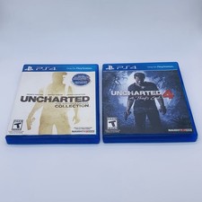 Lot of 2 Uncharted: The Nathan Drake Collection & 4 A Thief’s End PS4 CIB Tested