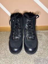 Fitflop Mukluk II Black Leather Lace Up Ankle Boots  UK 6 EU 39 Shearling Lined