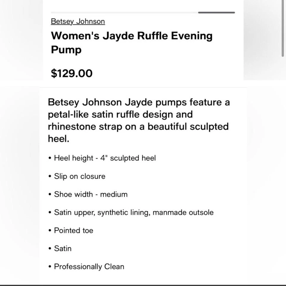 Betsey Johnson The Jayde Pump Rosa Satinado Estrás Floral Tirantes Tacones 7.5 Foto 2 de 4