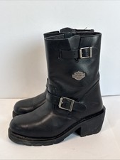 Harley-Davidson Motorcycle Boots Size 8 Serita Women's Black Leather 88005