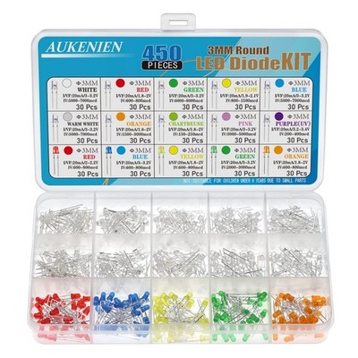 LED Set 15 Farben 3mm Leuchtdioden Sortiment Kit Energy saving Licht Diy