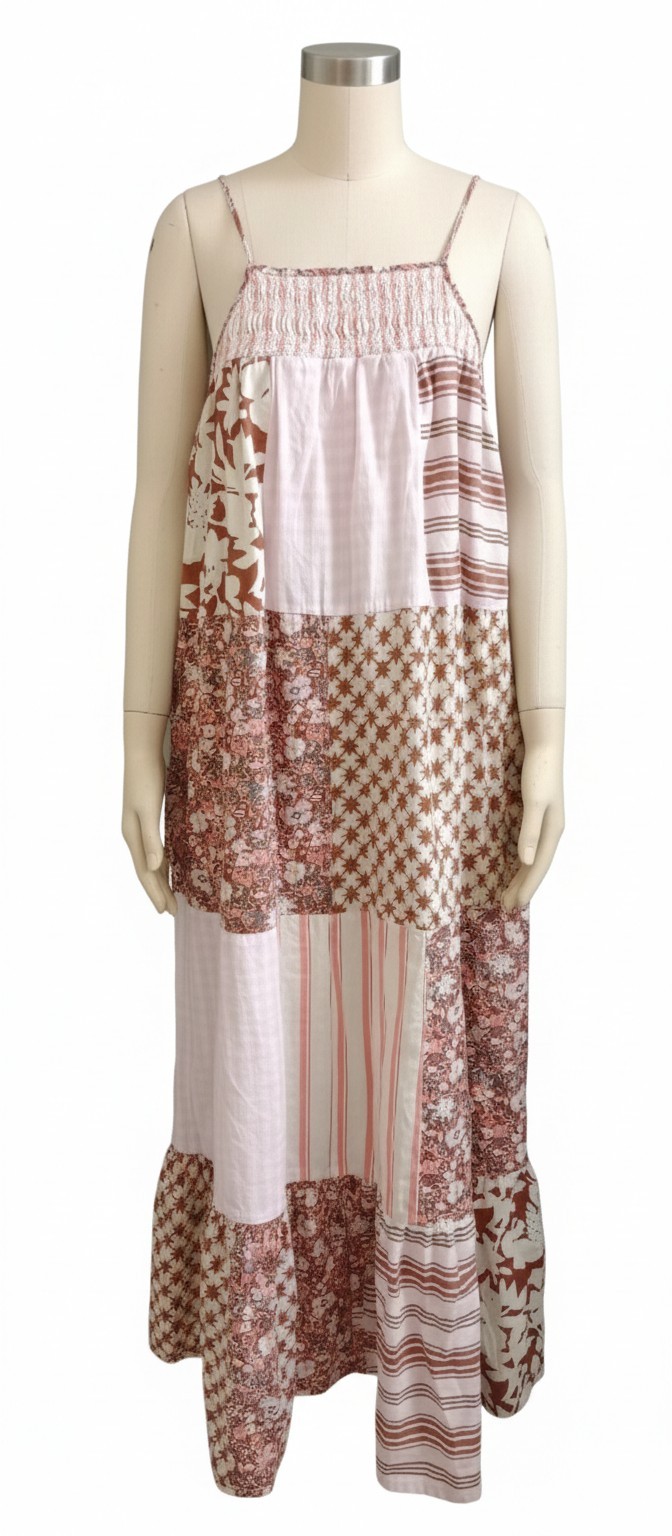 Universal Thread Maxi Dress Patchwork Boho Hippie… - image 1