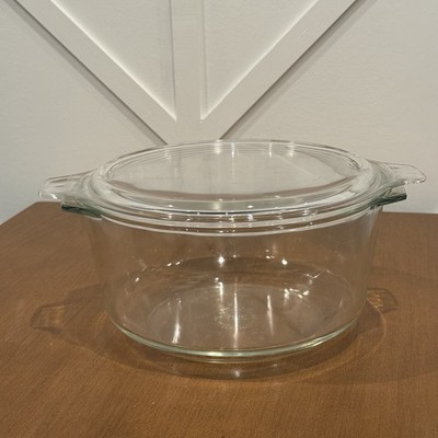 Vintage PYREX #344 3-QT Clear Glass Mixing Casserole Bowl Baking Dish w/ Lid 475