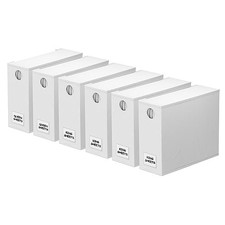 6 Pack Bed Sheet Organizers and Storage, Foldable Sheet Organizer 6 pcs White
