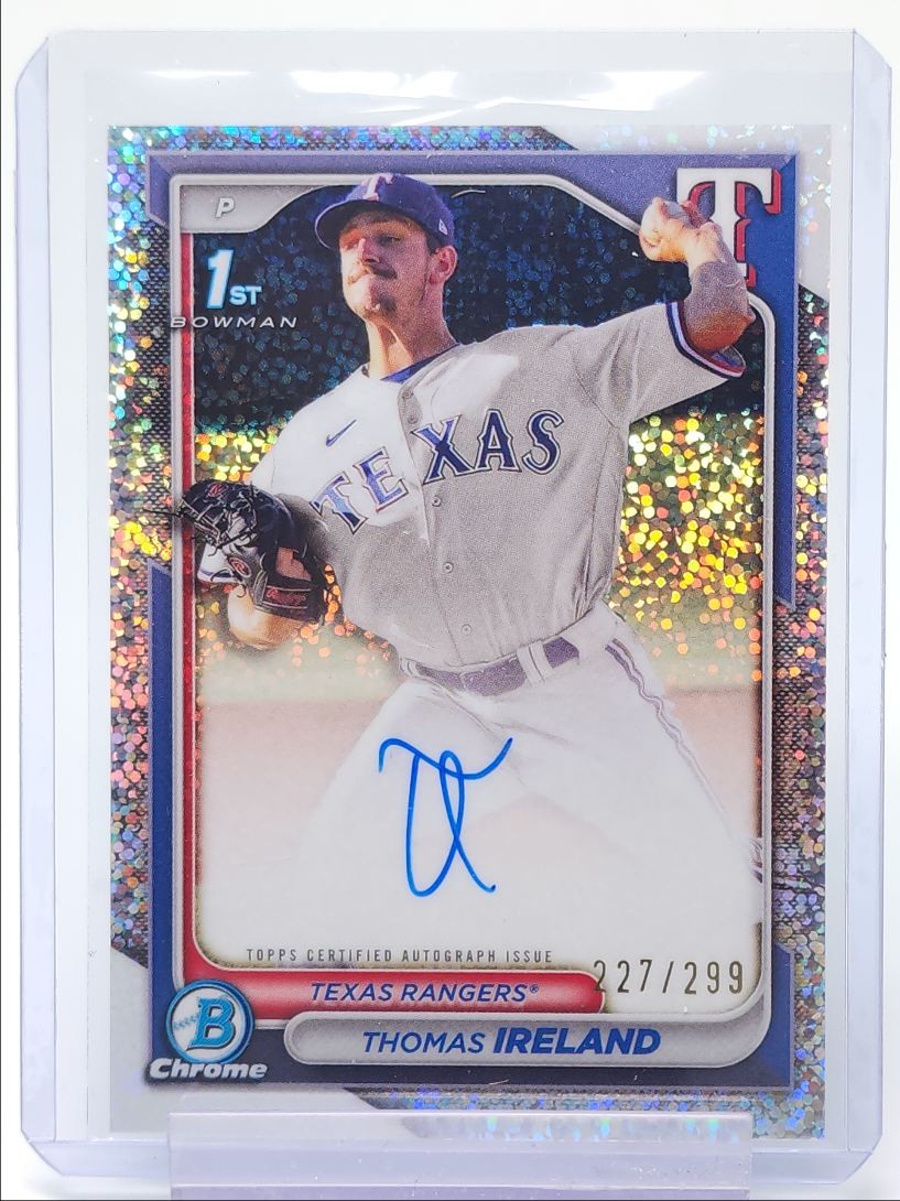 THOMAS IRELAND 2024 BOWMAN CHROME 1ST SPECKLE REFRACTOR AUTO /299 Q4854